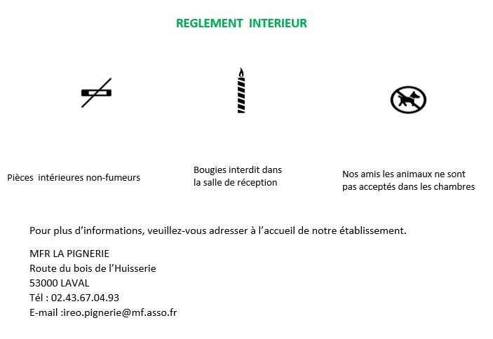 règlement intérieur